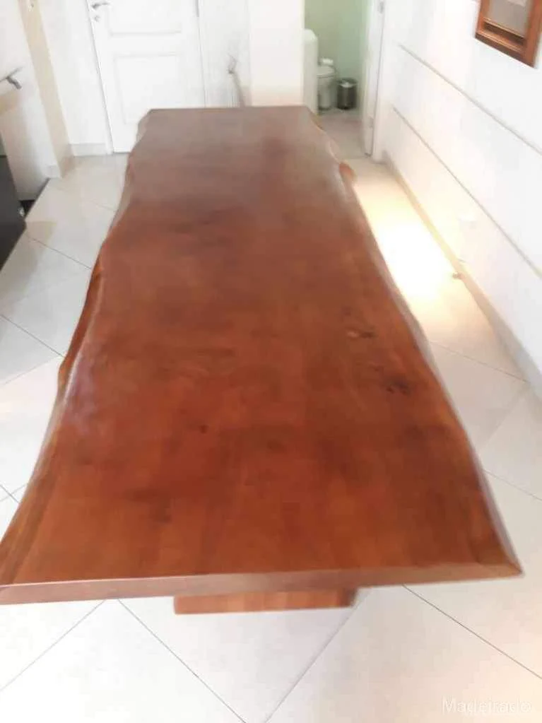 Mesa de Jantar Votu Rústica de Madeira Maciça com Pés de Madeira de 12 lugares 300 x 100 - Image 3