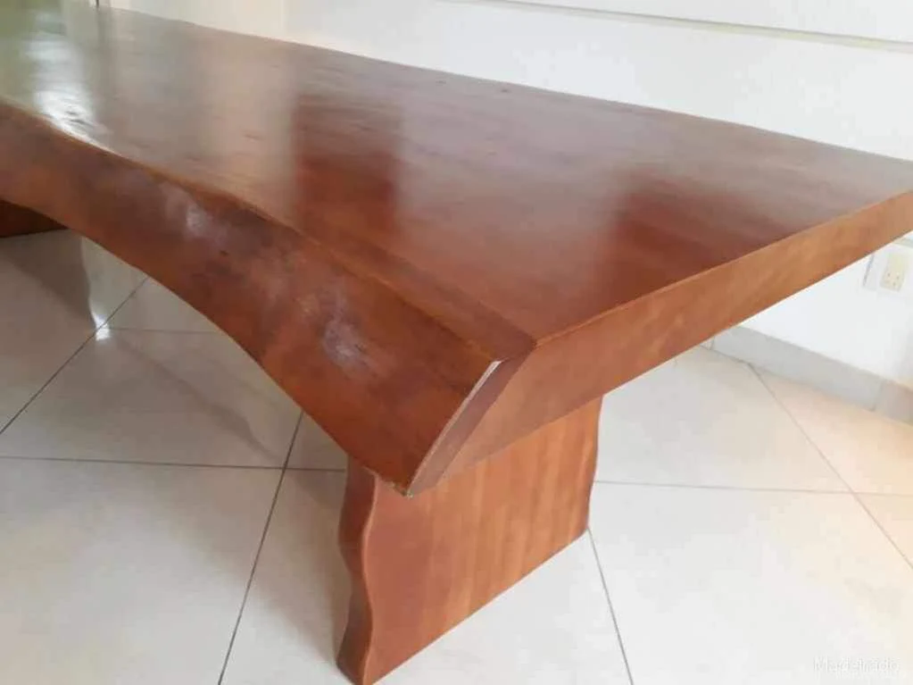 Mesa de Jantar Votu Rústica de Madeira Maciça com Pés de Madeira de 12 lugares 300 x 100 - Image 5