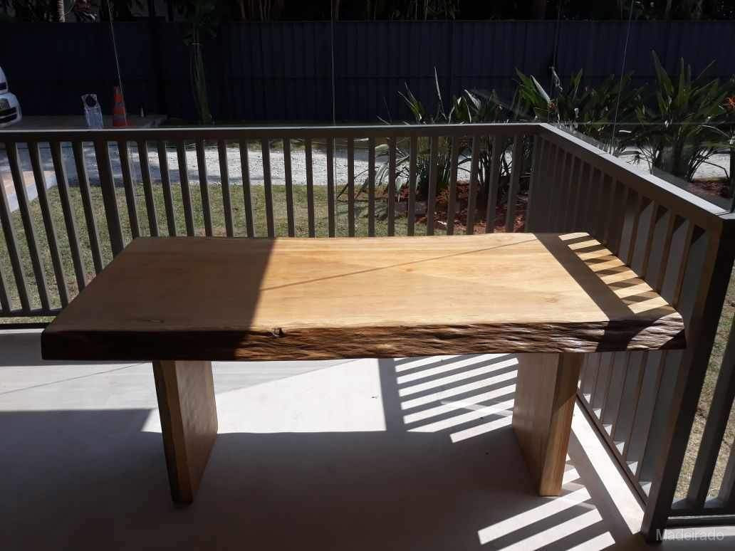 Mesa de madeira maciça 160x80 - Caçambi Prancha Rustica - Image 4